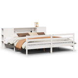 Bookcase Bed without Mattress White 200x200 cm Solid Wood Pine 3322212