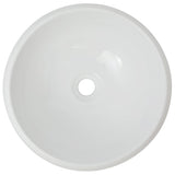 Bathroom Basin with Mixer Tap Ceramic Round White 275495