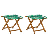 Deck Chair 2 pcs Solid Eucalyptus Wood Leaf Pattern 42024901