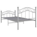 Bed Frame Grey Powder-coated metal Single Durable Bed Frame 324990