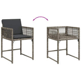 Garden Chairs with Cushions 4 pcs Grey Poly Rattan 365019