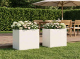 Garden Planter 2 pcs White 40 x 30 x 40 cm Cold-rolled Steel 8005473