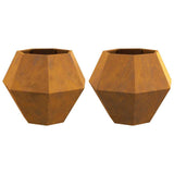 Planter 2 pcs Rusty 75 x 75 x 60 cm Weathering Steel 884051