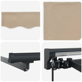 Awning Frame Beige 400 x 300 cm Polyester with PU coating 3330621