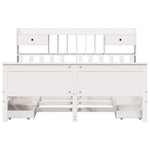 ZNTS Bookcase Bed without Mattress White 180x200 cm Super King Solid Wood Pine 3308913