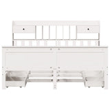 ZNTS Bookcase Bed without Mattress White 180x200 cm Super King Solid Wood Pine 3308913