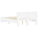 Bed Frame White Engineered wood Double Durable Bed Frame 3207490