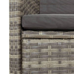 ZNTS 7 Piece Garden Dining Set with Cushions Grey Poly Rattan 3277613