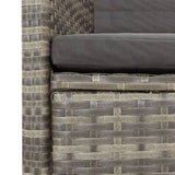 ZNTS 7 Piece Garden Dining Set with Cushions Grey Poly Rattan 3277613