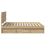 Bed Frame with Headboard Sonoma 160 x 200 cm Solid Pine Wood 3410985