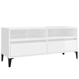 TV Cabinet High Gloss White 100x34.5x44.5 cm Engineered Wood 831903