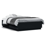 Bed Frame with LED without Mattress Black 120x190 cm Small Double 3209654