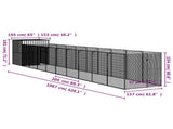 Dog House with Run Anthracite 165x1067x181 cm Galvanised Steel 3189102