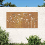 Garden Wall Decoration 105x55 cm Corten Steel Flower Design 824499