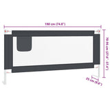 10232 Toddler Safety Bed Rail Dark Grey 190x25 cm Fabric