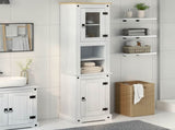 Bathroom Cabinet White 50 x 40 x 185 cm Solid Pine Wood 42024958