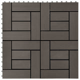 11 pcs Decking Tiles WPC 30x30 cm 1 sqm Dark Brown 45028