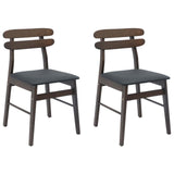 Dining Chair 2 pcs Light Brown and Black Solid Rubber Wood 42020511