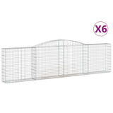 Arched Gabion Baskets 6 pcs 400x30x100/120 cm Galvanised Iron 3146870