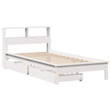 Bookcase Bed without Mattress White 90x200 cm Solid Wood Pine 3309819