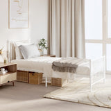 Metal Bed Frame without Mattress with Footboard White 80x200cm 350940