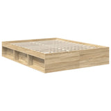 Bed Frame Sonoma Oak 150 x 200 cm Solid Pine Wood 3413292