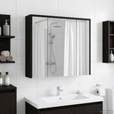 Bathroom Mirror Cabinet Black Oak 63.5 x 16 x 62.5 cm 889152