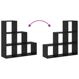 Room Divider Bookcase Black Oak 99 x 29 x 99 cm Engineered Wood 879662
