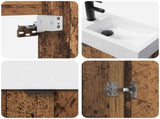 Bathroom Vanity Unit with Tap Old Wood 45.5 x 22.5 x 84 cm 889431