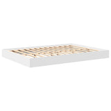 Bookcase Bed with Headboard White 135 x 190 cm Engineered wood 3335769