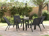 Garden Dining Set 5 pcs Black Powder-coated Steel 3379115