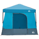 Camping Tent Set Folding 2 pcs Blue Taffeta and Fabric 3337171