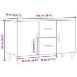 Sideboard Artisan Oak 100x36x60 cm Engineered Wood 856903