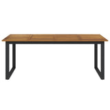 Garden Table Brown Solid Acacia wood 200x90x75 cm Industrial 319514