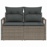 Garden Sofa with Cushion Grey 120 x 62 x 69cm Poly Rattan 42006754