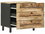 Bedside Table Natural 50 x 33 x 62 cm Solid Mango Wood 4018853