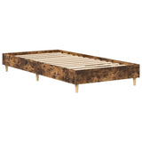 Bed Frame No Mattress Smoked Oak 90x200 cm Engineered Wood 861052