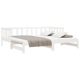 Day Bed with Trundle without Mattress White 90x190 cm Single Solid Wood 836163
