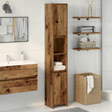 Bathroom Cabinet Old Wood 30x30x183.5 cm Engineered Wood 856064