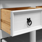 Highboard Corona White 112x43x196 cm Solid Wood Mexican Pine 355086