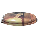 Soft-Close Toilet Seat Orange 44 x 38 cm MDF board 42027191