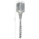 Ground Spikes 6 pcs Silver 9x9x56 cm Galvanised Steel 145440
