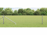 Ground Spike Fence Post 52 pcs Silver Powder-Coated Steel 3350200