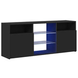 TV Cabinet with LED Lights Black 120x30x50 cm 804302