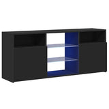 TV Cabinet with LED Lights Black 120x30x50 cm 804302