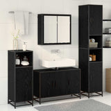 Bathroom Furniture Set 3 pcs Black Oak Engineered Wood 3402398