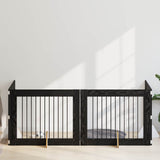 Dog Gate with Stands 4 pcs Black Oak 100 x 80 cm 892061