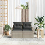Garden Sofa with Cushion Grey 120 x 62 x 69cm Poly Rattan 42006757