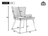 Velvet dining chair, set of 2, luxurious living room/bedroom lounge chair with four silver-colored N606P389327G