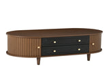 100 x 50 x 36 cm, living room coffee, walnut wood finish. Coffee with two drawers, sofa N605P439636N